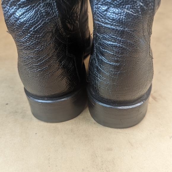 Lucchese Boots men's size 8D Exotic Genuine Black Ostrich Leg classic Western co - Picture 7 of 15